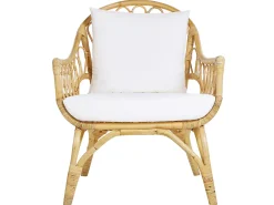 Discount Beliani Set da giardino con tavolo 4 posti SIBARI Rattan Naturale Bianco Marrone