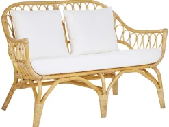 Discount Beliani Set da giardino con tavolo 4 posti SIBARI Rattan Naturale Bianco Marrone