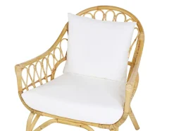 Discount Beliani Set da giardino con tavolo 4 posti SIBARI Rattan Naturale Bianco Marrone