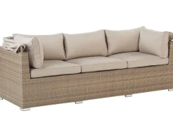 New Beliani Set da giardino con tavolo 5 posti COCCOLIA Modulare Rattan sintetico (PE) Beige Beige Marrone