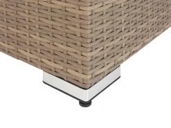New Beliani Set da giardino con tavolo 5 posti COCCOLIA Modulare Rattan sintetico (PE) Beige Beige Marrone