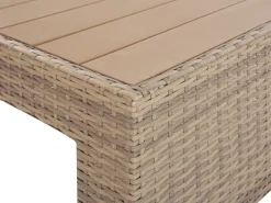 New Beliani Set da giardino con tavolo 5 posti COCCOLIA Modulare Rattan sintetico (PE) Beige Beige Marrone