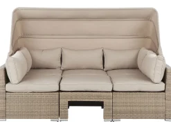 New Beliani Set da giardino con tavolo 5 posti COCCOLIA Modulare Rattan sintetico (PE) Beige Beige Marrone