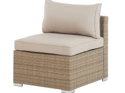 New Beliani Set da giardino con tavolo 5 posti COCCOLIA Modulare Rattan sintetico (PE) Beige Beige Marrone