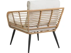 Online Beliani Set da giardino con tavolo 4 posti CORINTH II Rattan sintetico (PE) Naturale Marrone Grigio Nero