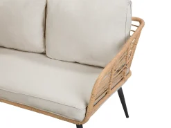 Online Beliani Set da giardino con tavolo 4 posti CORINTH II Rattan sintetico (PE) Naturale Marrone Grigio Nero