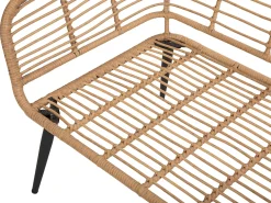 Online Beliani Set da giardino con tavolo 4 posti CORINTH II Rattan sintetico (PE) Naturale Marrone Grigio Nero