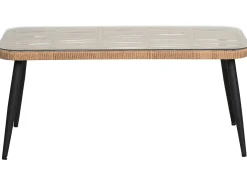 Online Beliani Set da giardino con tavolo 4 posti CORINTH II Rattan sintetico (PE) Naturale Marrone Grigio Nero