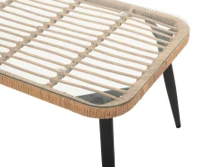 Online Beliani Set da giardino con tavolo 4 posti CORINTH II Rattan sintetico (PE) Naturale Marrone Grigio Nero