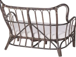 Best Beliani Set da giardino con tavolo 4 posti BRINDISI Rattan Marrone scuro Beige Marrone