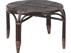 Best Beliani Set da giardino con tavolo 4 posti BRINDISI Rattan Marrone scuro Beige Marrone