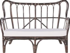 Best Beliani Set da giardino con tavolo 4 posti BRINDISI Rattan Marrone scuro Beige Marrone