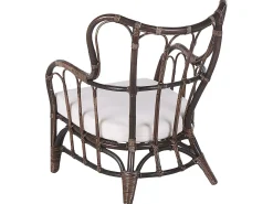 Best Beliani Set da giardino con tavolo 4 posti BRINDISI Rattan Marrone scuro Beige Marrone