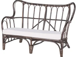 Best Beliani Set da giardino con tavolo 4 posti BRINDISI Rattan Marrone scuro Beige Marrone