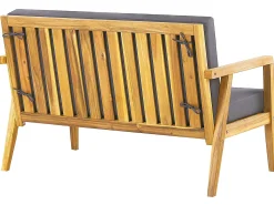 Outlet Beliani Set da giardino con tavolo 4 posti PALLANO Legno d'acacia Grigio scuro Grigio Marrone