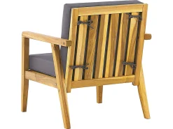 Outlet Beliani Set da giardino con tavolo 4 posti PALLANO Legno d'acacia Grigio scuro Grigio Marrone