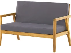 Outlet Beliani Set da giardino con tavolo 4 posti PALLANO Legno d'acacia Grigio scuro Grigio Marrone