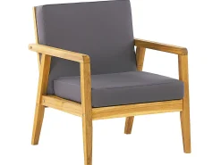 Outlet Beliani Set da giardino con tavolo 4 posti PALLANO Legno d'acacia Grigio scuro Grigio Marrone