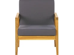 Outlet Beliani Set da giardino con tavolo 4 posti PALLANO Legno d'acacia Grigio scuro Grigio Marrone