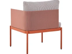 Discount Beliani Set da giardino con tavolo 2 posti TERRACINA Metallo Arancione Bianco Arancione