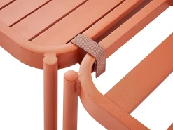 Discount Beliani Set da giardino con tavolo 2 posti TERRACINA Metallo Arancione Bianco Arancione