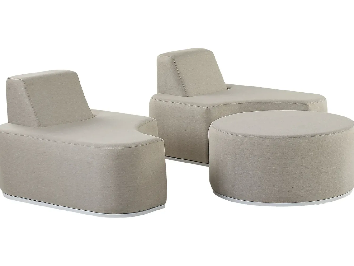 Online Beliani Set da giardino con tavolo 2 posti FABRO Modulare chiaro Grigio