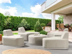 Hot Beliani Set da giardino con tavolo 4 posti FABRO Modulare chiaro Grigio