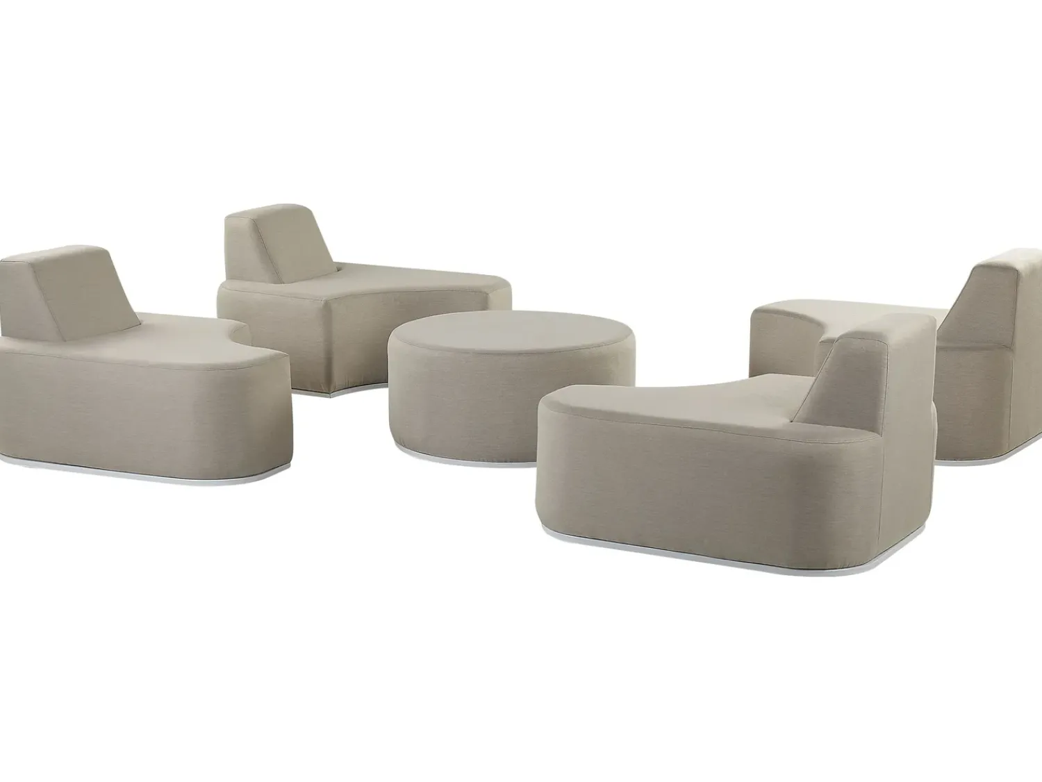 Hot Beliani Set da giardino con tavolo 4 posti FABRO Modulare chiaro Grigio
