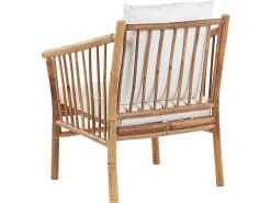 Online Beliani Set da giardino con tavolo 4 posti MAGGIORE Bambù Marrone chiaro Bianco Marrone