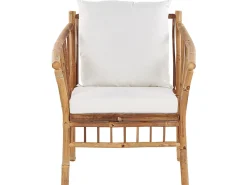 Online Beliani Set da giardino con tavolo 4 posti MAGGIORE Bambù Marrone chiaro Bianco Marrone