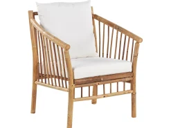 Online Beliani Set da giardino con tavolo 4 posti MAGGIORE Bambù Marrone chiaro Bianco Marrone