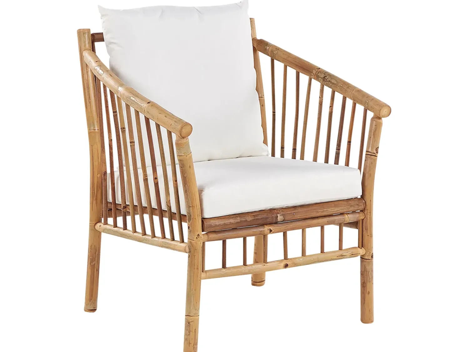 Online Beliani Set da giardino con tavolo 4 posti MAGGIORE Bambù Marrone chiaro Bianco Marrone