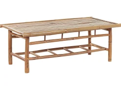 Online Beliani Set da giardino con tavolo 4 posti MAGGIORE Bambù Marrone chiaro Bianco Marrone