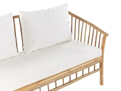 Online Beliani Set da giardino con tavolo 4 posti MAGGIORE Bambù Marrone chiaro Bianco Marrone