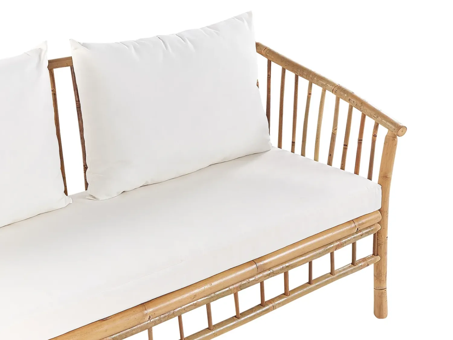 Online Beliani Set da giardino con tavolo 4 posti MAGGIORE Bambù Marrone chiaro Bianco Marrone