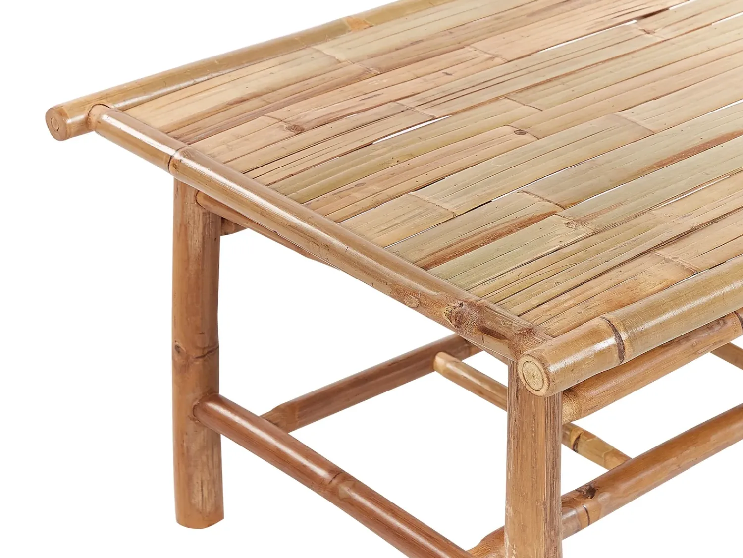 Online Beliani Set da giardino con tavolo 4 posti MAGGIORE Bambù Marrone chiaro Bianco Marrone