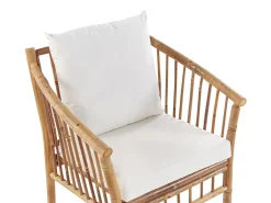 Online Beliani Set da giardino con tavolo 4 posti MAGGIORE Bambù Marrone chiaro Bianco Marrone