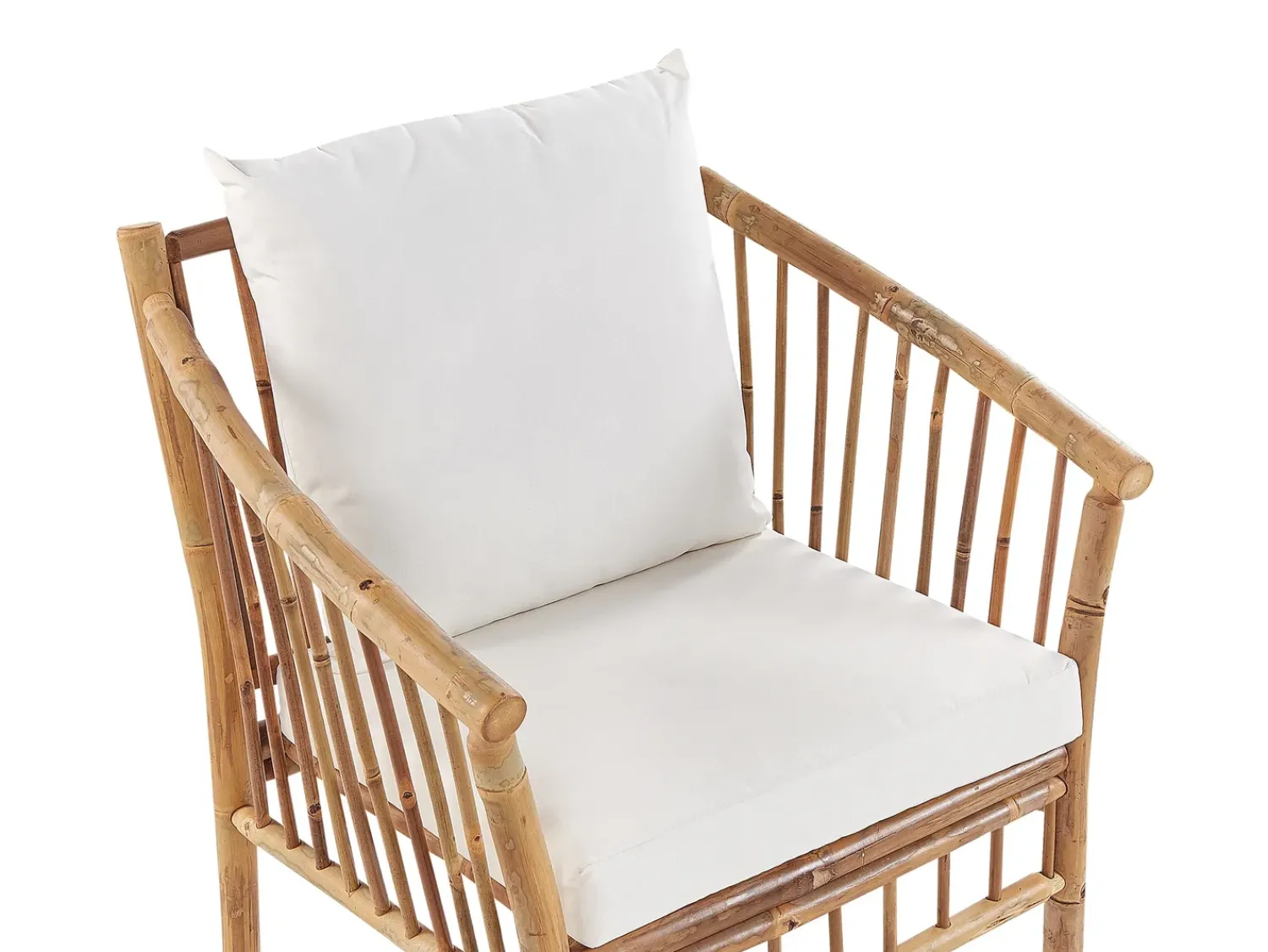 Online Beliani Set da giardino con tavolo 4 posti MAGGIORE Bambù Marrone chiaro Bianco Marrone