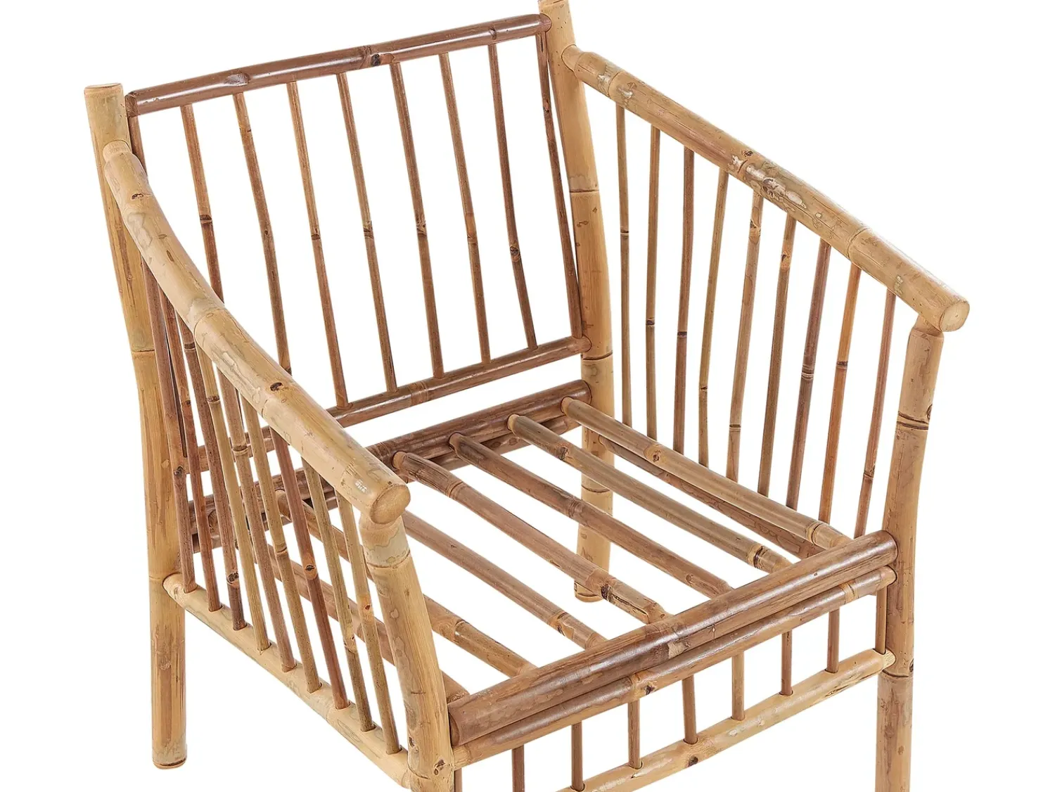 Online Beliani Set da giardino con tavolo 4 posti MAGGIORE Bambù Marrone chiaro Bianco Marrone