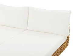 Clearance Beliani Set da giardino con tavolo 4 posti VARALLO Modulare Rattan Naturale Bianco Naturale
