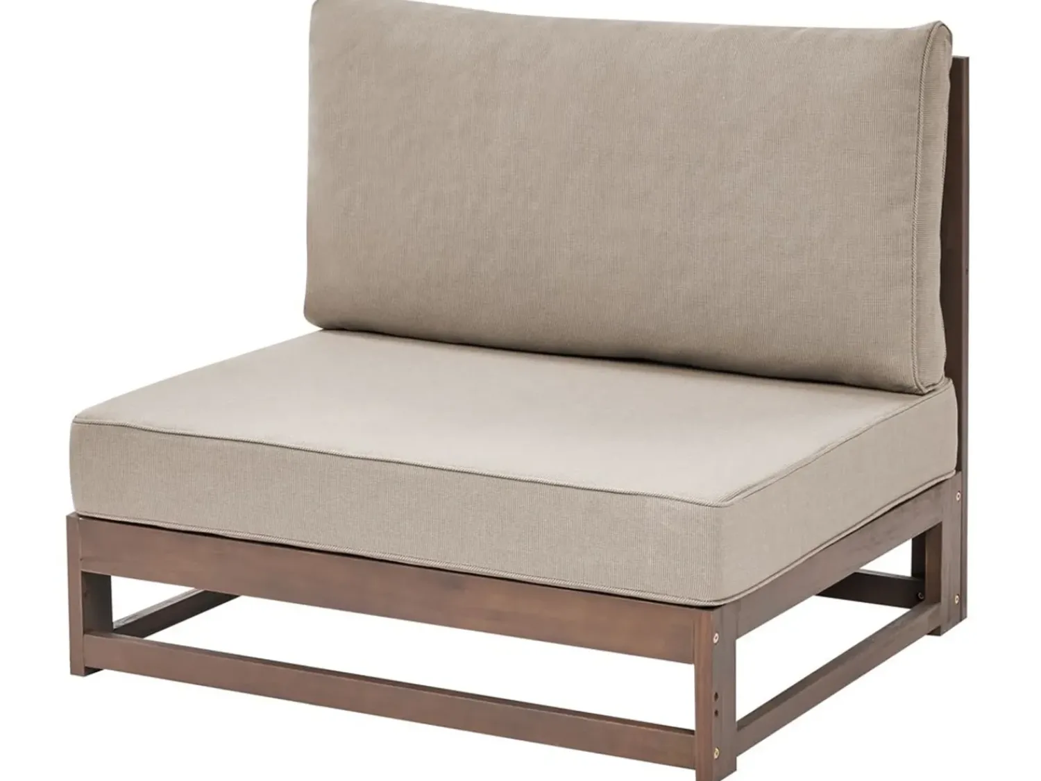 Outlet Beliani Set da giardino con tavolo 5 posti TIMOR Modulare Legno di acacia certificato Marrone scuro Beige Grigio Marrone