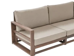 Outlet Beliani Set da giardino con tavolo 5 posti TIMOR Modulare Legno di acacia certificato Marrone scuro Beige Grigio Marrone