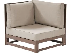 Outlet Beliani Set da giardino con tavolo 5 posti TIMOR Modulare Legno di acacia certificato Marrone scuro Beige Grigio Marrone