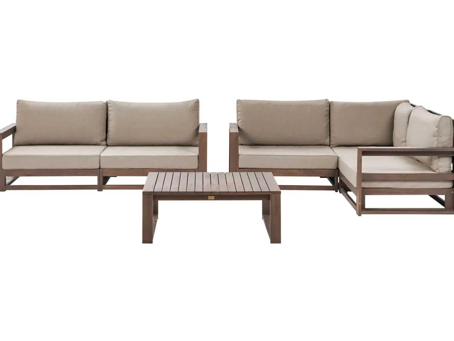 Online Beliani Set da giardino con tavolo 4 posti TIMOR Modulare Legno di acacia certificato Marrone scuro Beige Grigio Marrone