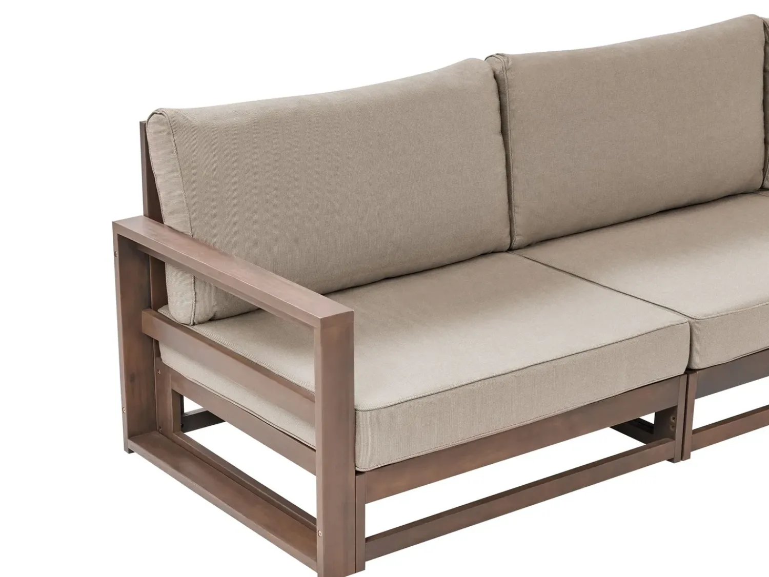 Online Beliani Set da giardino con tavolo 4 posti TIMOR Modulare Legno di acacia certificato Marrone scuro Beige Grigio Marrone