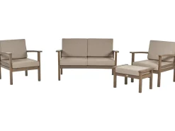 Beliani Set da giardino con tavolo 4 posti MANILA Marrone scuro Marrone Grigio