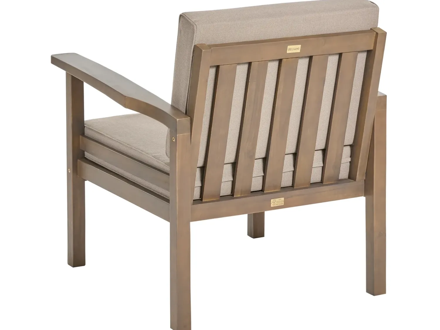Beliani Set da giardino con tavolo 4 posti MANILA Marrone scuro Marrone Grigio