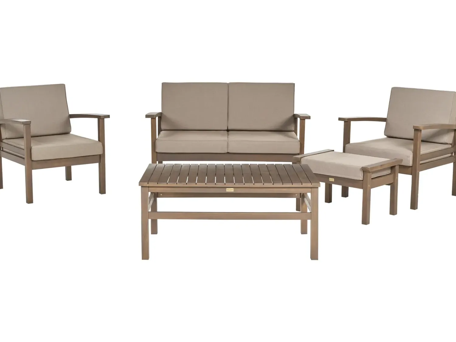 Beliani Set da giardino con tavolo 4 posti MANILA Marrone scuro Marrone Grigio