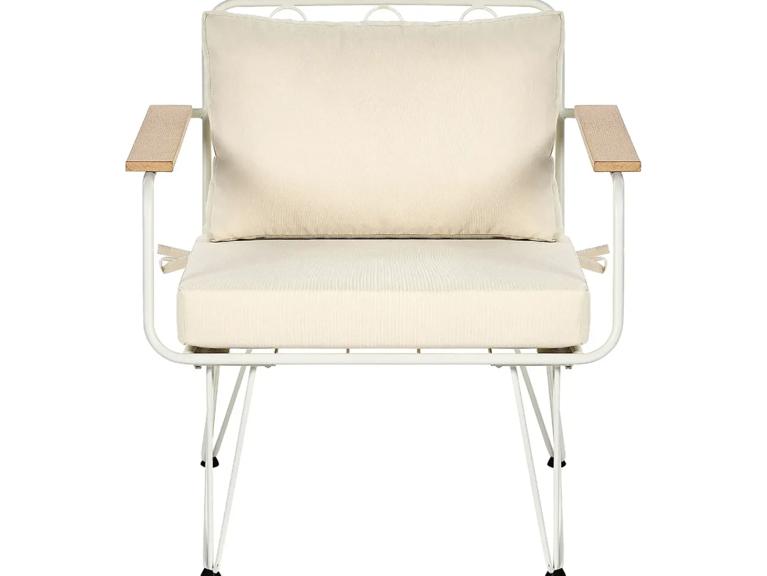 Online Beliani Set da giardino con tavolo 4 posti MONTESILVANO Metallo Beige chiaro Bianco Beige Marrone