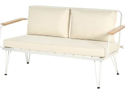 Online Beliani Set da giardino con tavolo 4 posti MONTESILVANO Metallo Beige chiaro Bianco Beige Marrone